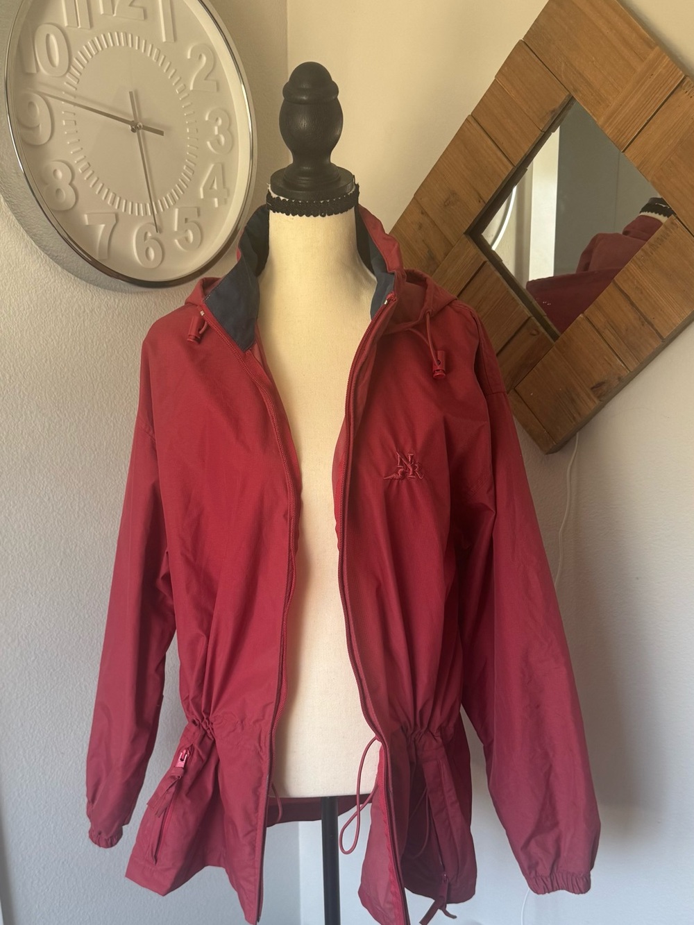 Vintage 90s Northern Reflections Terra-cotta Red Cottagecore Windbreaker Jacket